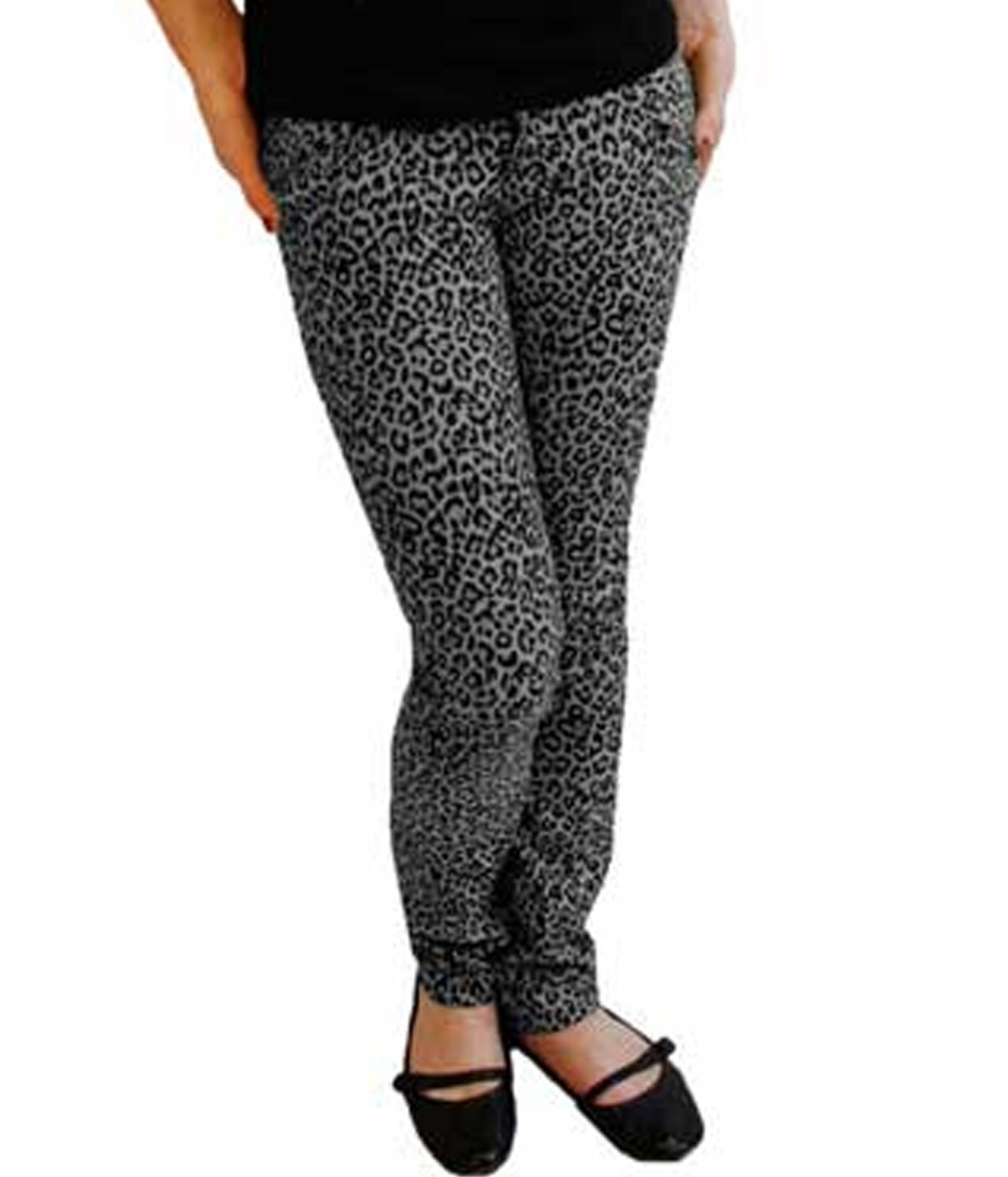 Pantalón Pitillo Leopardo Gris